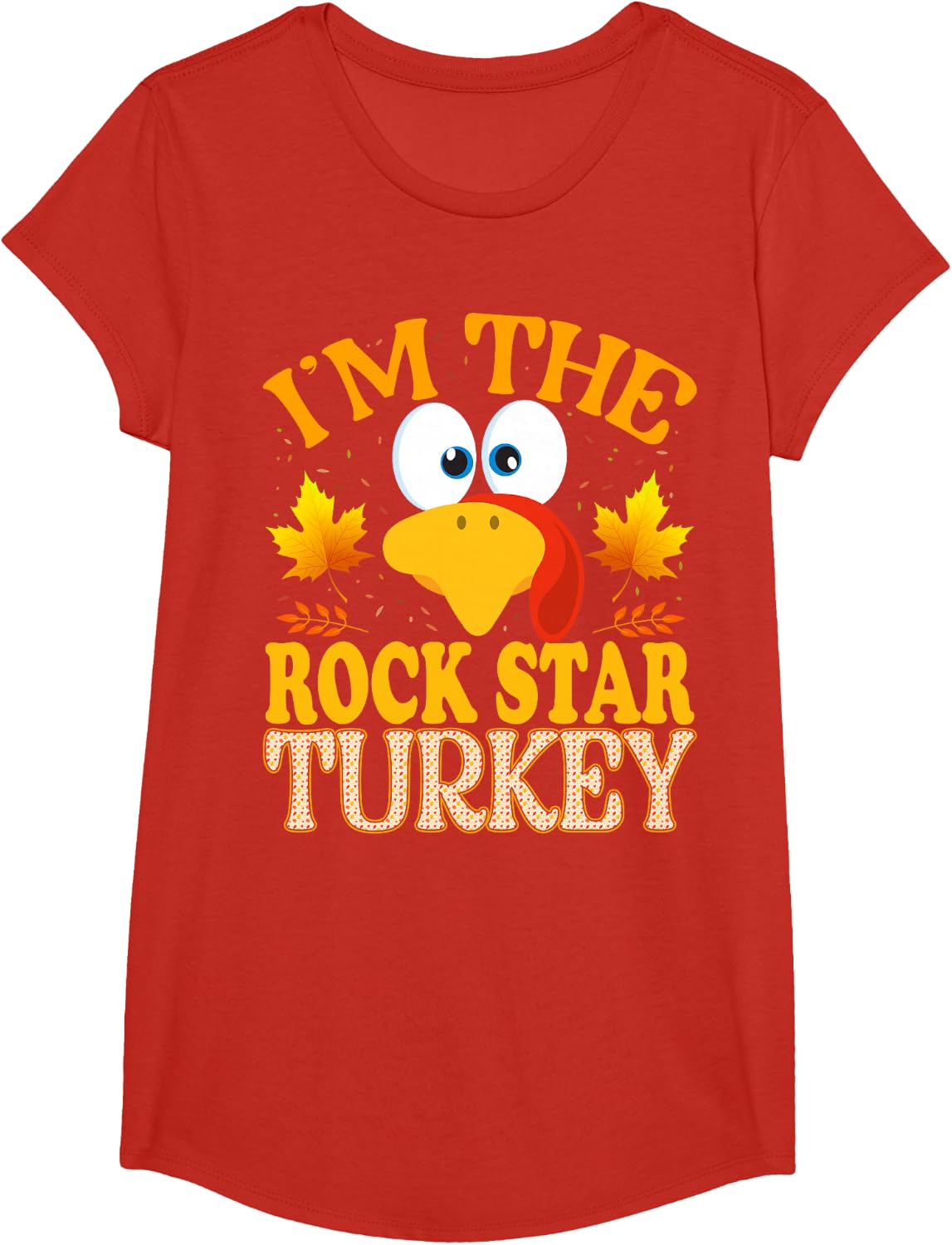 Thanksgiving I'm The Rock Star Turkey Matching T-Shirt - Girls Red