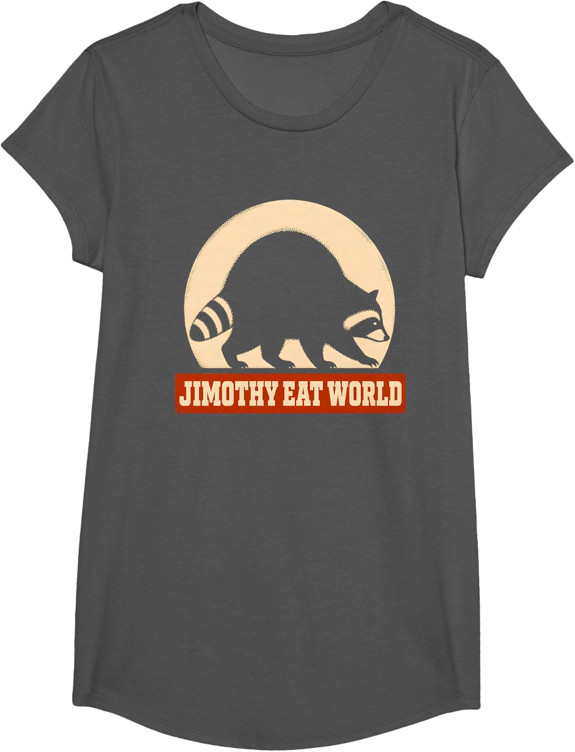 Jimothy Merch Funny Raccoon Trash Panda Meme Cute Chonky T-Shirt - Girls Asphalt Grey