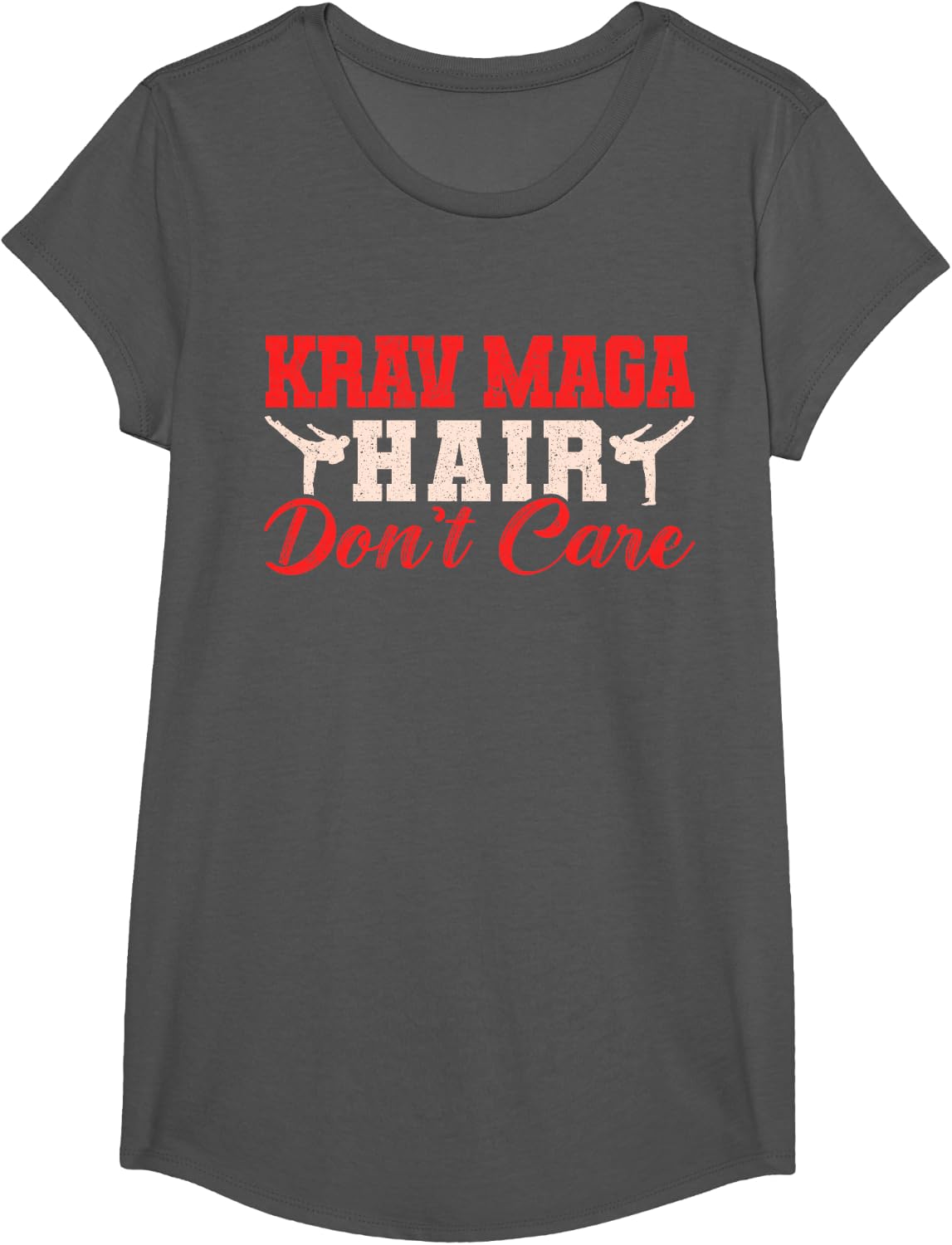 Krav Maga Apparel Israeli Self Defense System Krav Maga Hair T-Shirt - Girls Asphalt Grey