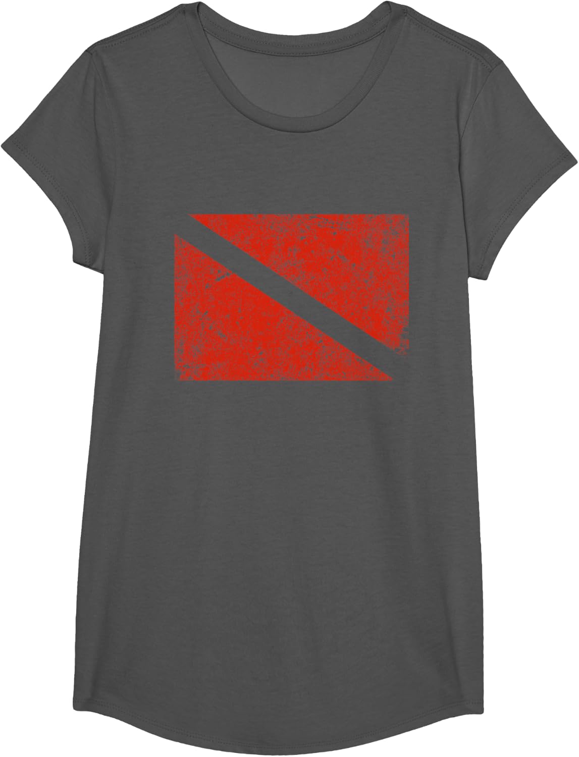 Distressed Diving Flag T-Shirt T-Shirt - Girls Asphalt Grey