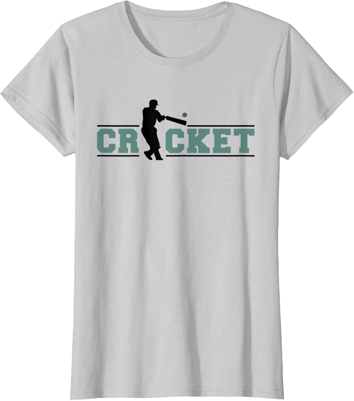 Cricket Player Sport T-Shirt - Silver Grey