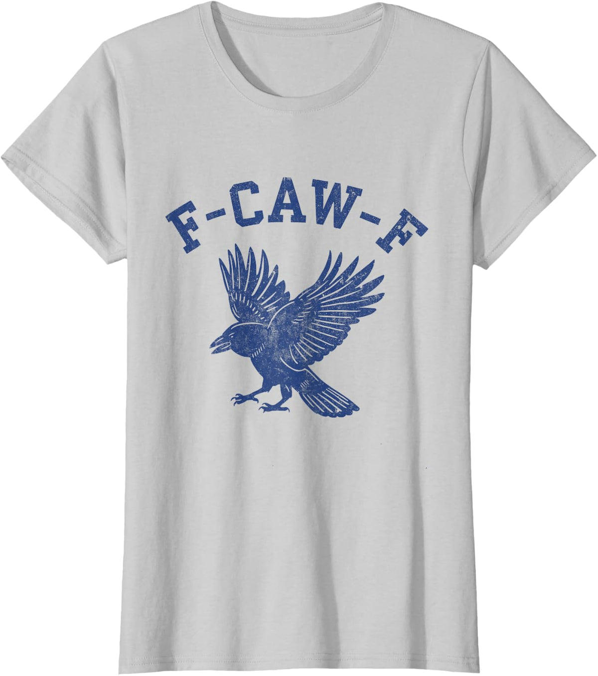 Funny F-CAW-F Crow T-Shirt - Silver Grey