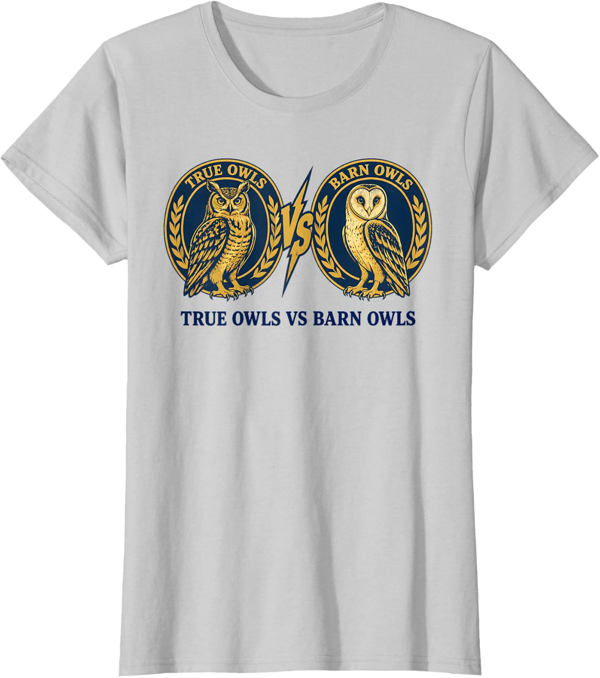 True Owls Vs Barn Owls Chart T-Shirt - Silver Grey