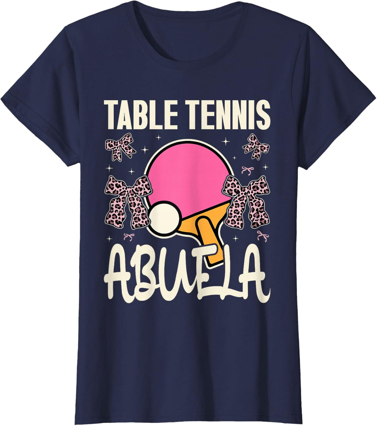 Ping Pong Lover Table Tennis Player Cute Grandma Abuela T-Shirt - Navy Blue