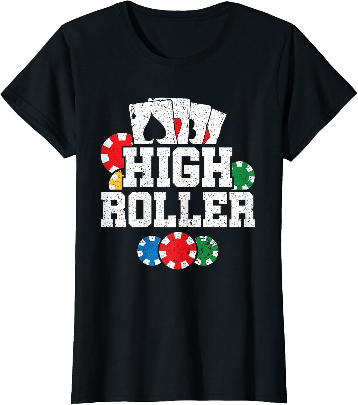 High Roller Texas Hold'em Poker T-Shirt - Black