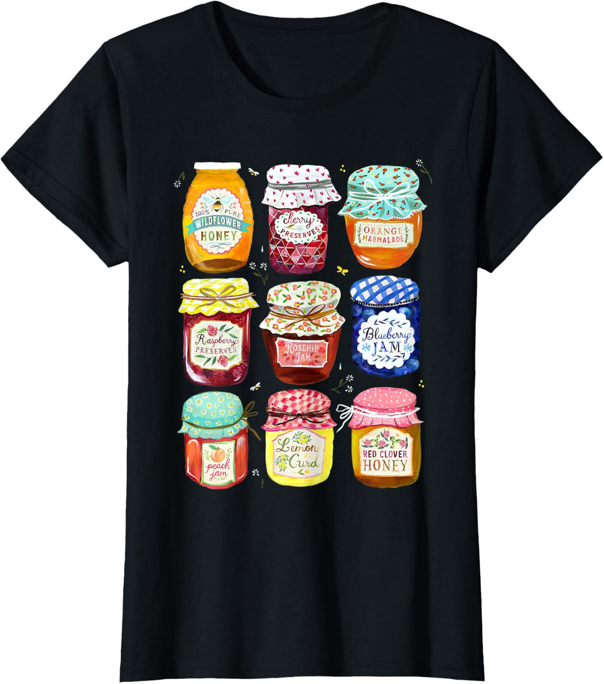 Jam Jars Relaxed Funny for Men Women Kids T-Shirt - Black