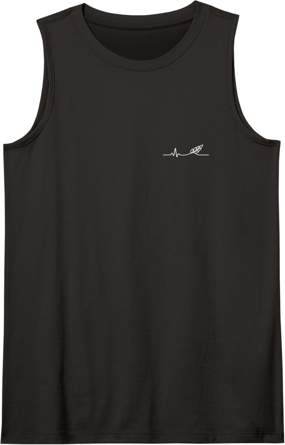 Farmer Heartbeat Minimalist Agriculture Design Sleeveless Tank Top - Black