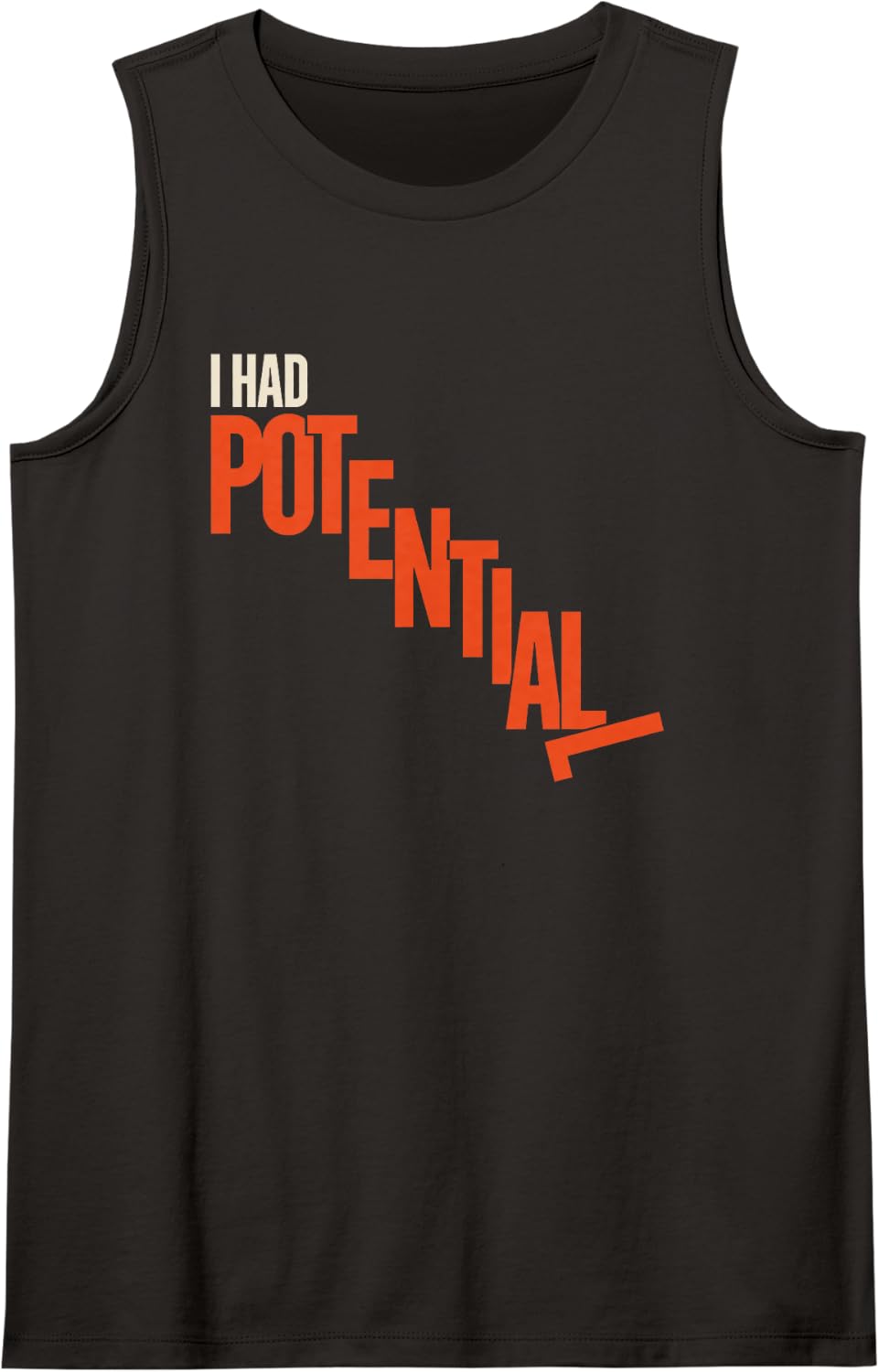 Funny Physics Pun Says I Had Potential for Men and Women Sleeveless Tank Top - Black