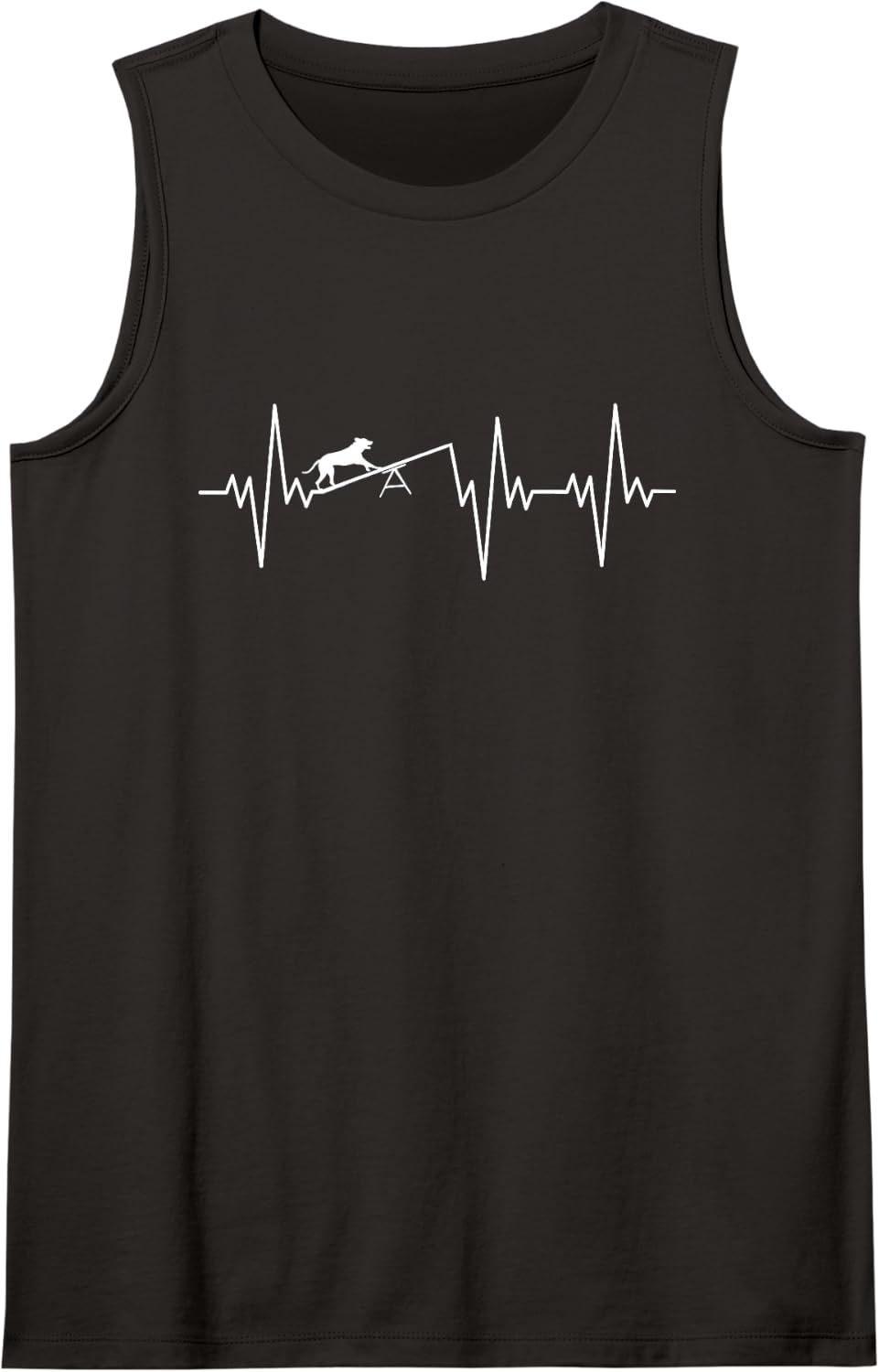 Agility Heartbeat Dog Training Obstacles for Dogs Sleeveless Tank Top - Black