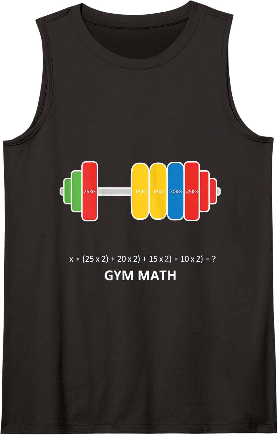 Weightlifter Barbell Plate Calculation Funny Math Gym Tank Top - Black