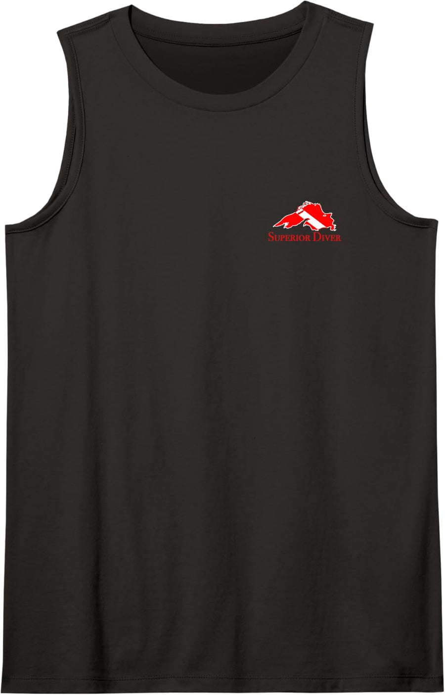 Lake Superior Scuba Diver Sleeveless Tank Top - Black