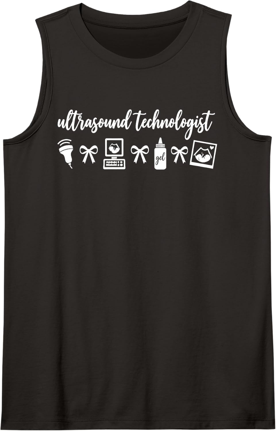 Ultrasound Tech Art for Men Women Kids Technologist Sleeveless Tank Top - Black