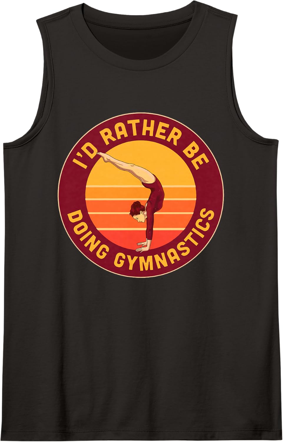 I'd Rather Be Doing Gymnastics Funny Sleeveless Tank Top - Black