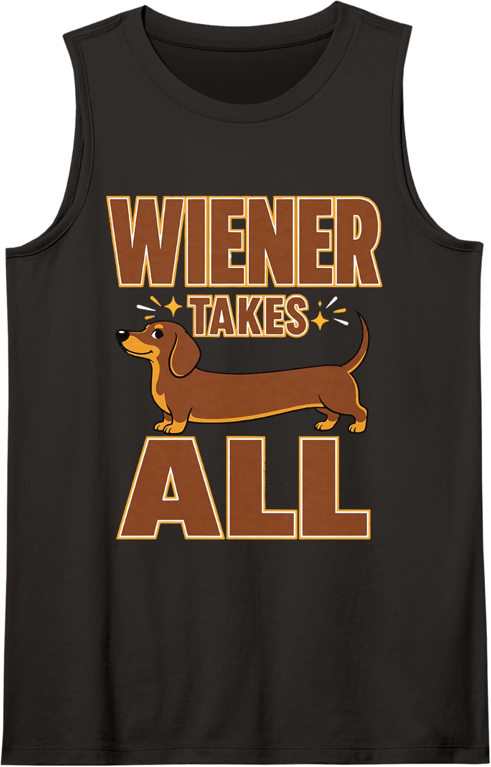 Wiener Takes All Dachshund Dog Owner Sleeveless Tank Top - Black