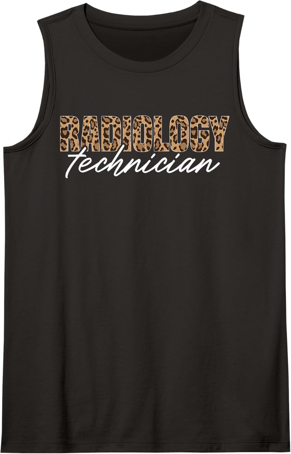Radiology Technician X-Ray Tech Women Leopard Sleeveless Tank Top - Black
