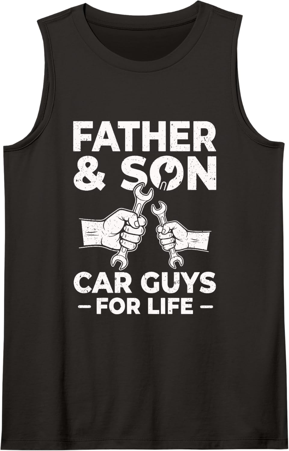 Father and Son Car Guys for Life Cute Car Mechanic Sleeveless Tank Top - Black