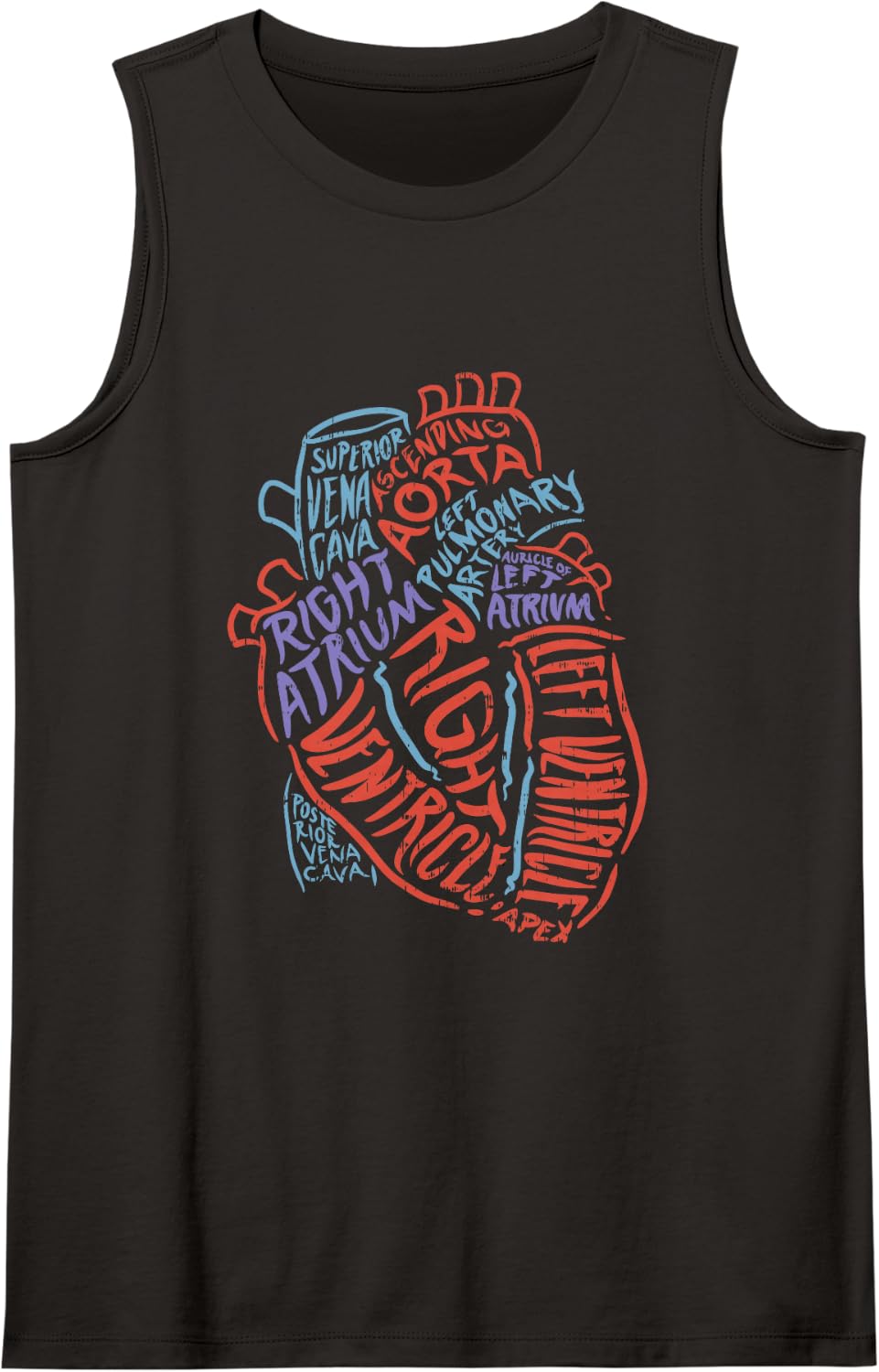 Anatomy Heart for Cardiology Doctors and Nurses Sleeveless Tank Top - Black