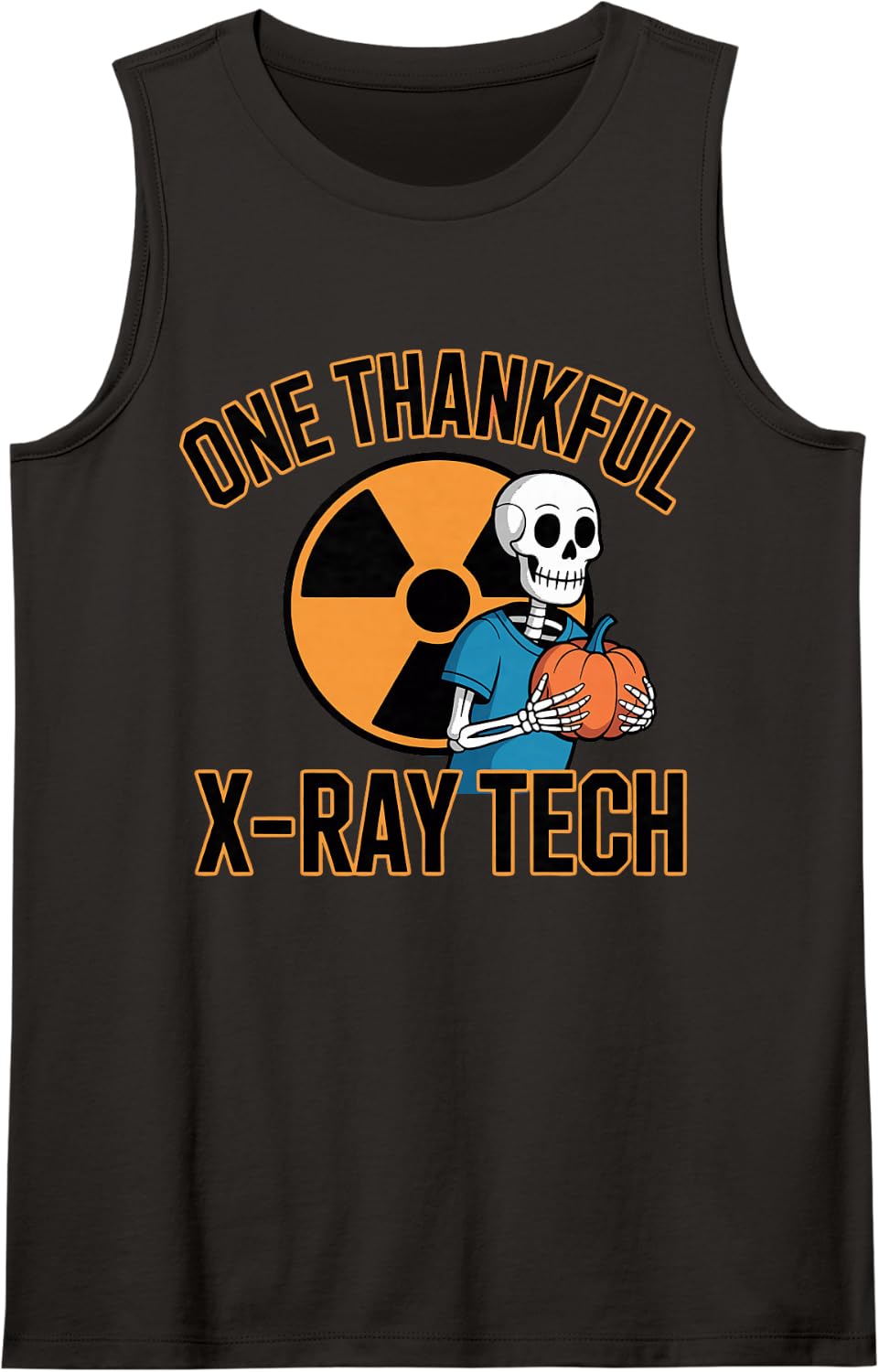 Radiology One Thankful X- Ray Tech Thanksgiving Sleeveless Tank Top - Black