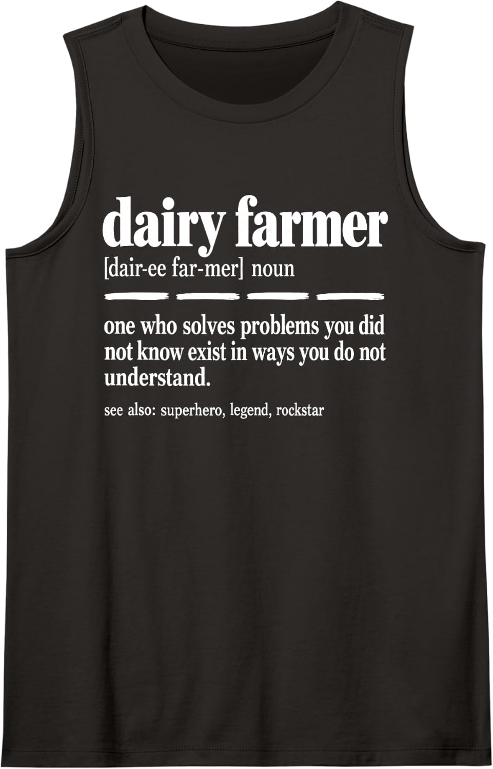 Dairy Farmer Agriculture Noun Sleeveless Tank Top - Black