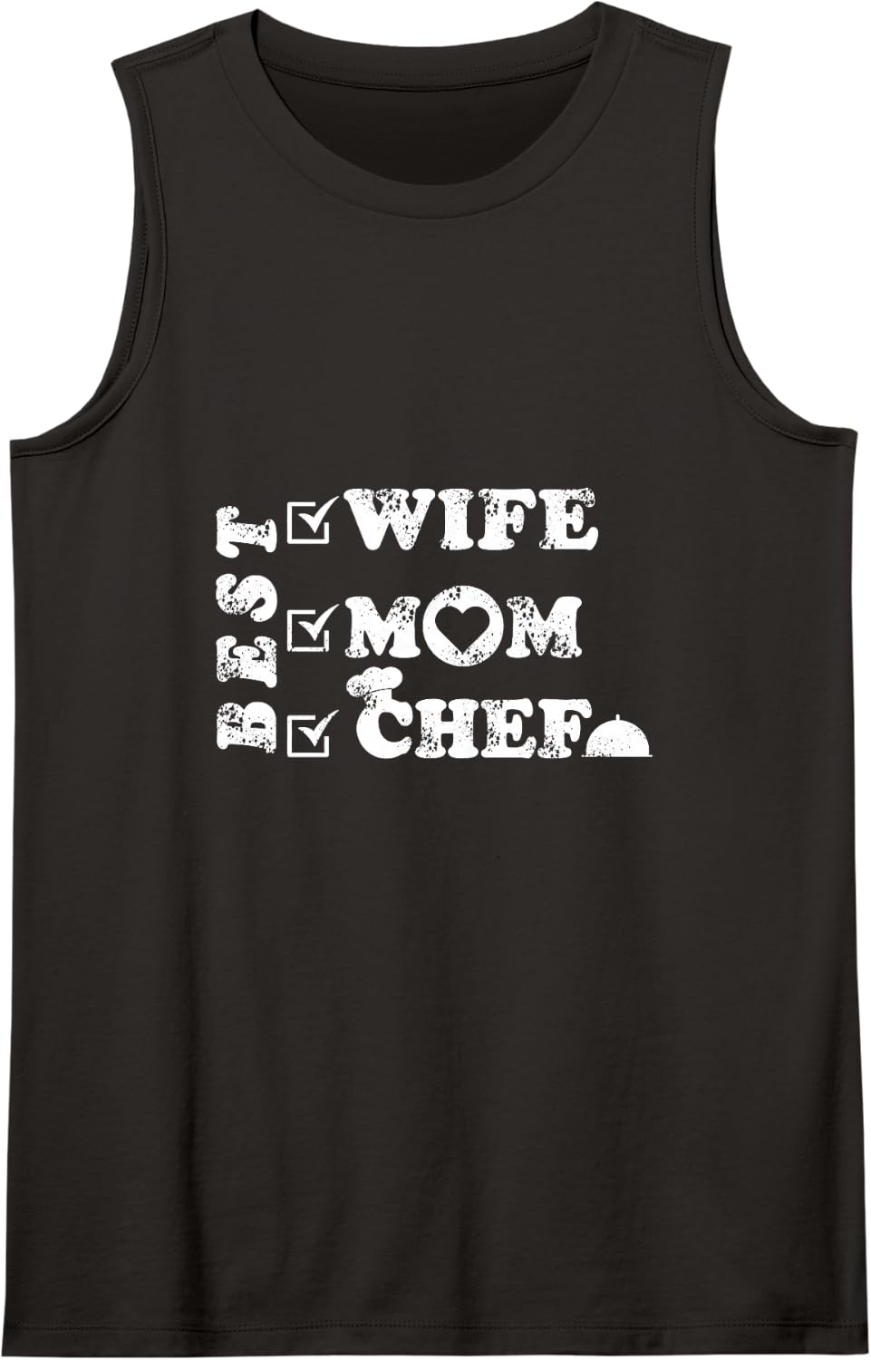 Best Wife Mom Chef Sleeveless Tank Top - Black