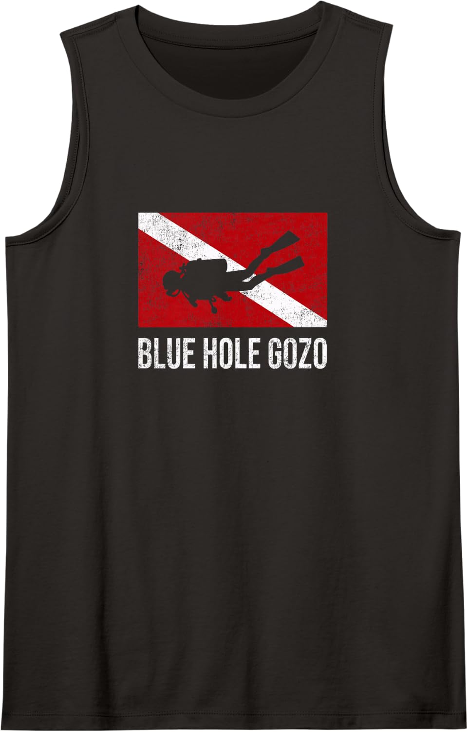 Blue Hole Gozo Scuba Diving Diver Dive Flag Gift Tank Top - Black