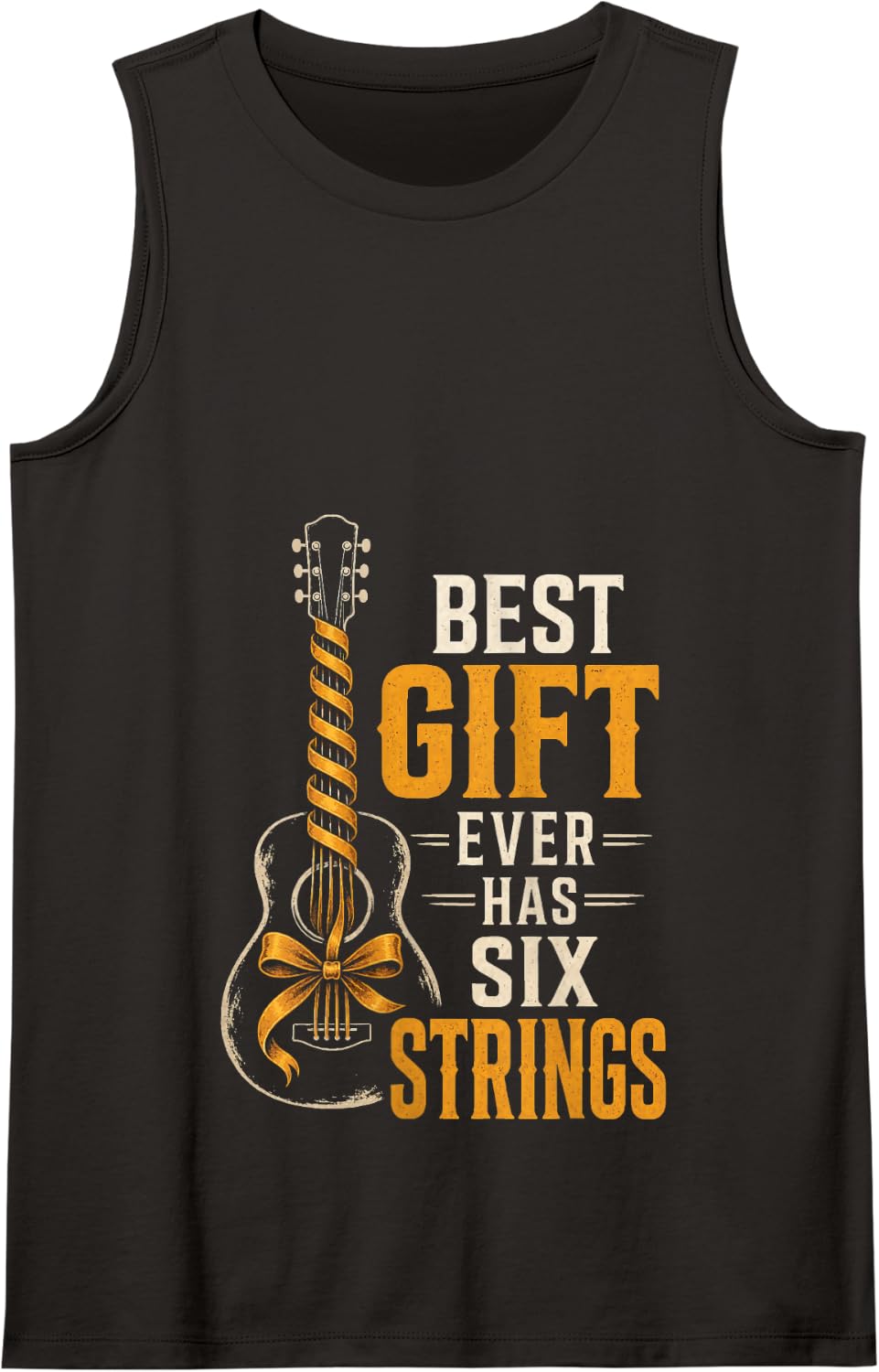 Guitar Awesome Gift Ever Has Six Strings Guitar Player Gift Tank Top - Black
