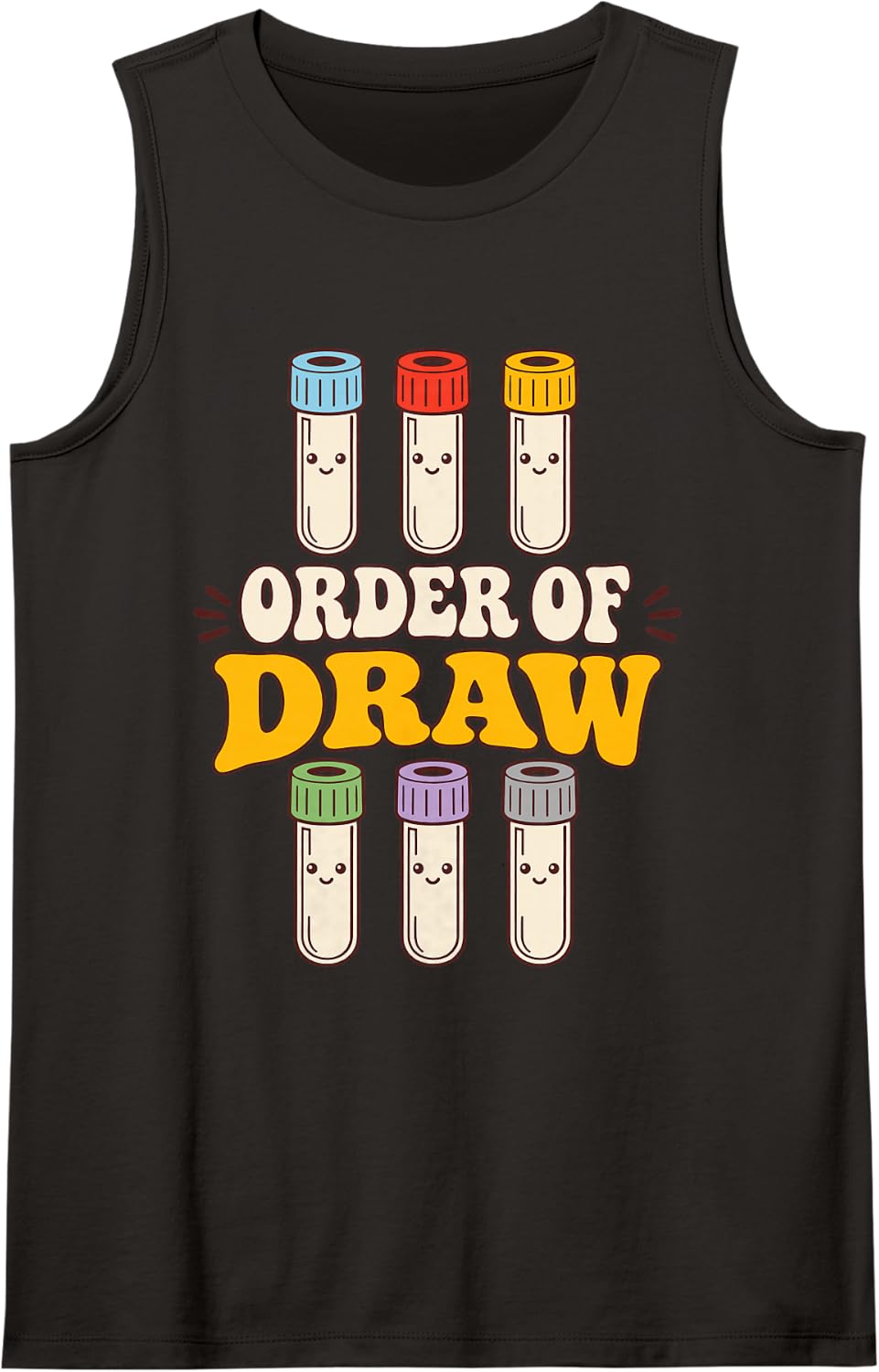 Order of Draw Phlebotomy Phlebotomist Tech Sleeveless Tank Top - Black