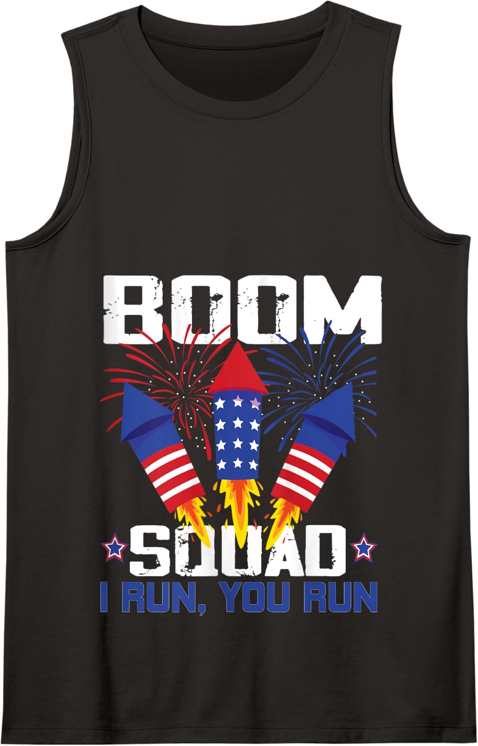 Boom Squad 4th of July Firework Tank Top - Black
