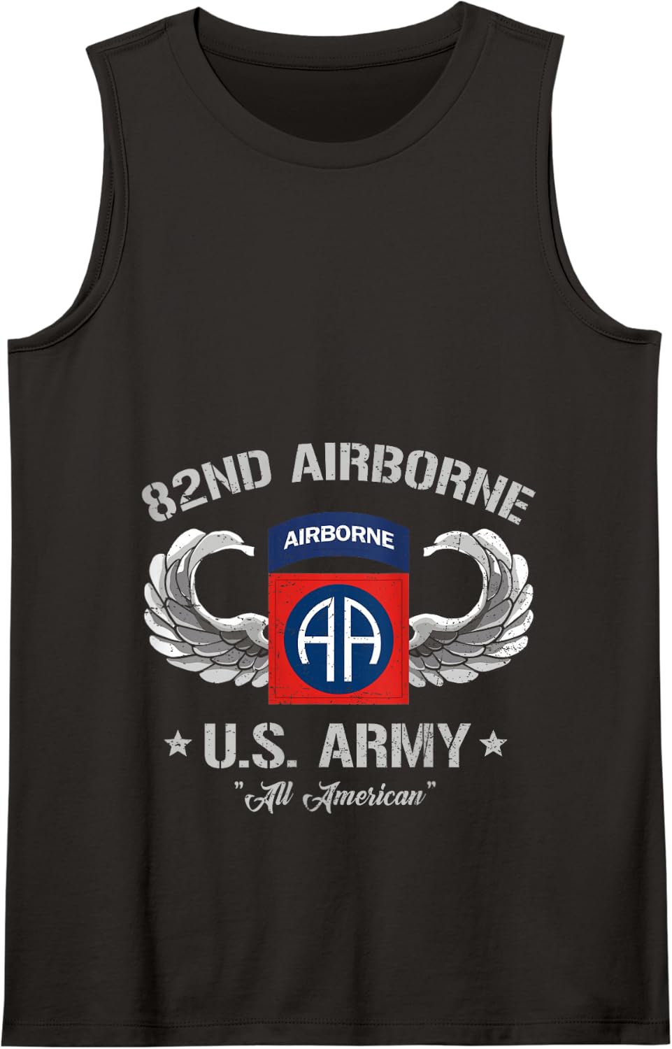 Proud 82nd Airborne Division All American US Veteran Tank Top - Black