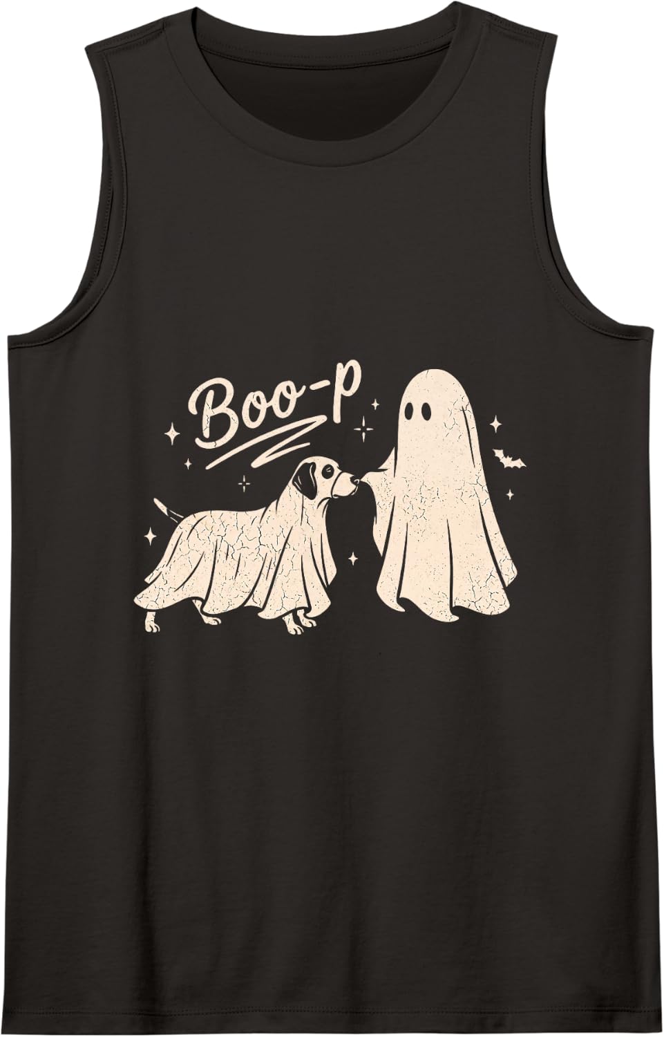 Spooky German Shorthaired Pointer Halloween Boo-P Ghost Dog Tank Top - Black