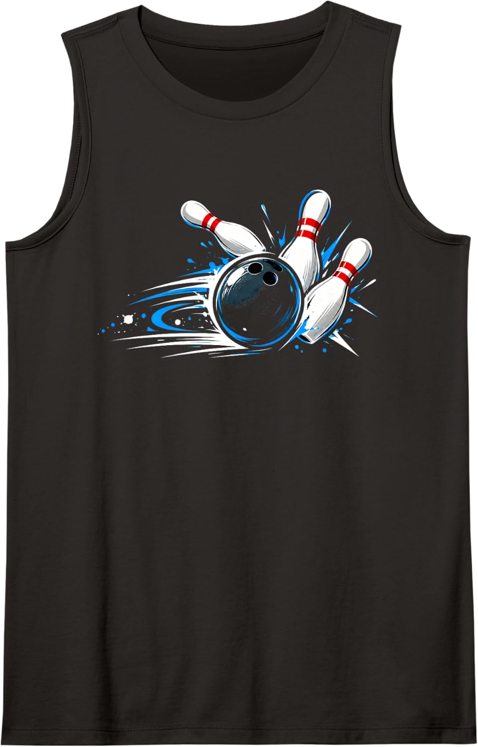 Bowling Vintage Funny Bowler League Team Men Women Sleeveless Tank Top - Black