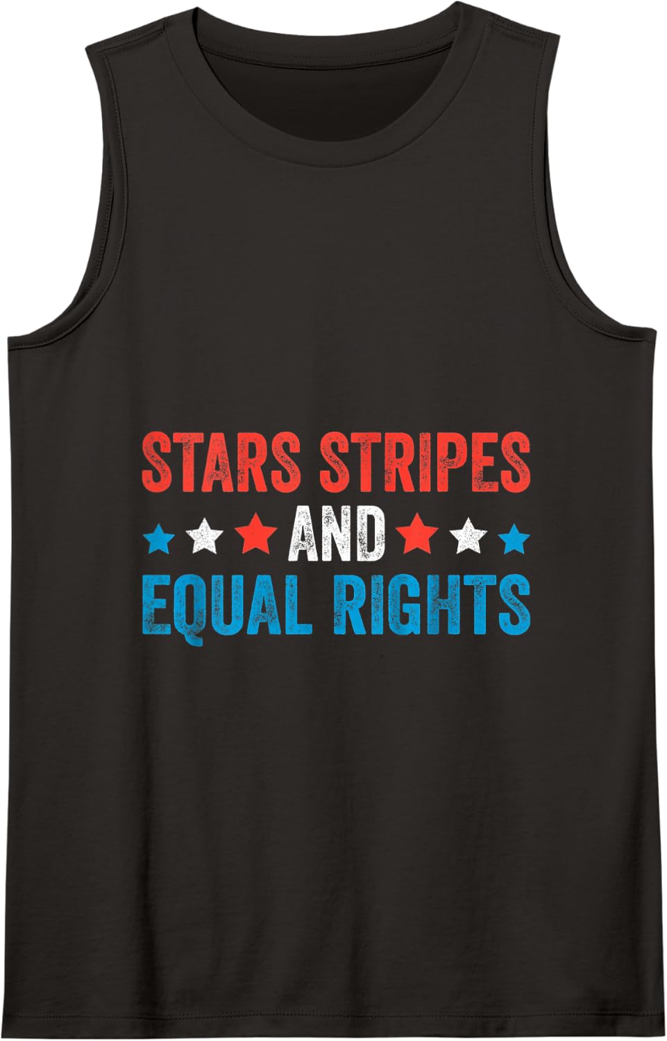 Stars Stripes and Equal Rights 4th of July Women's Rights Tank Top - Black