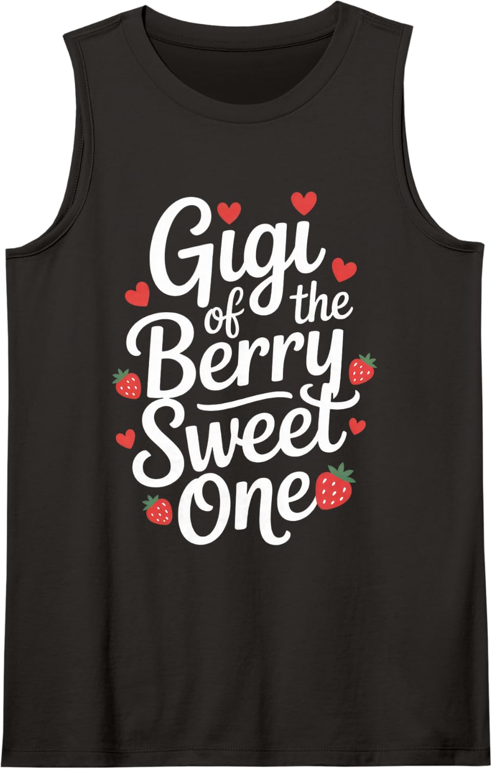 Gigi of the Berry Sweet One for Proud Grandma Family Fun Sleeveless Tank Top - Black