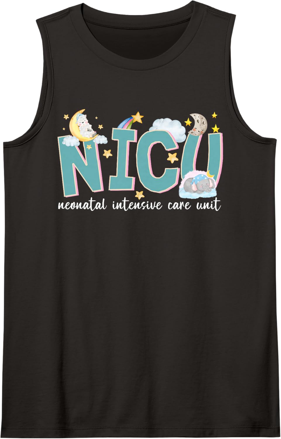 Neonatal Intensive Care Unit Doctor Neonatal ICU NICU Nurse Sleeveless Tank Top - Black