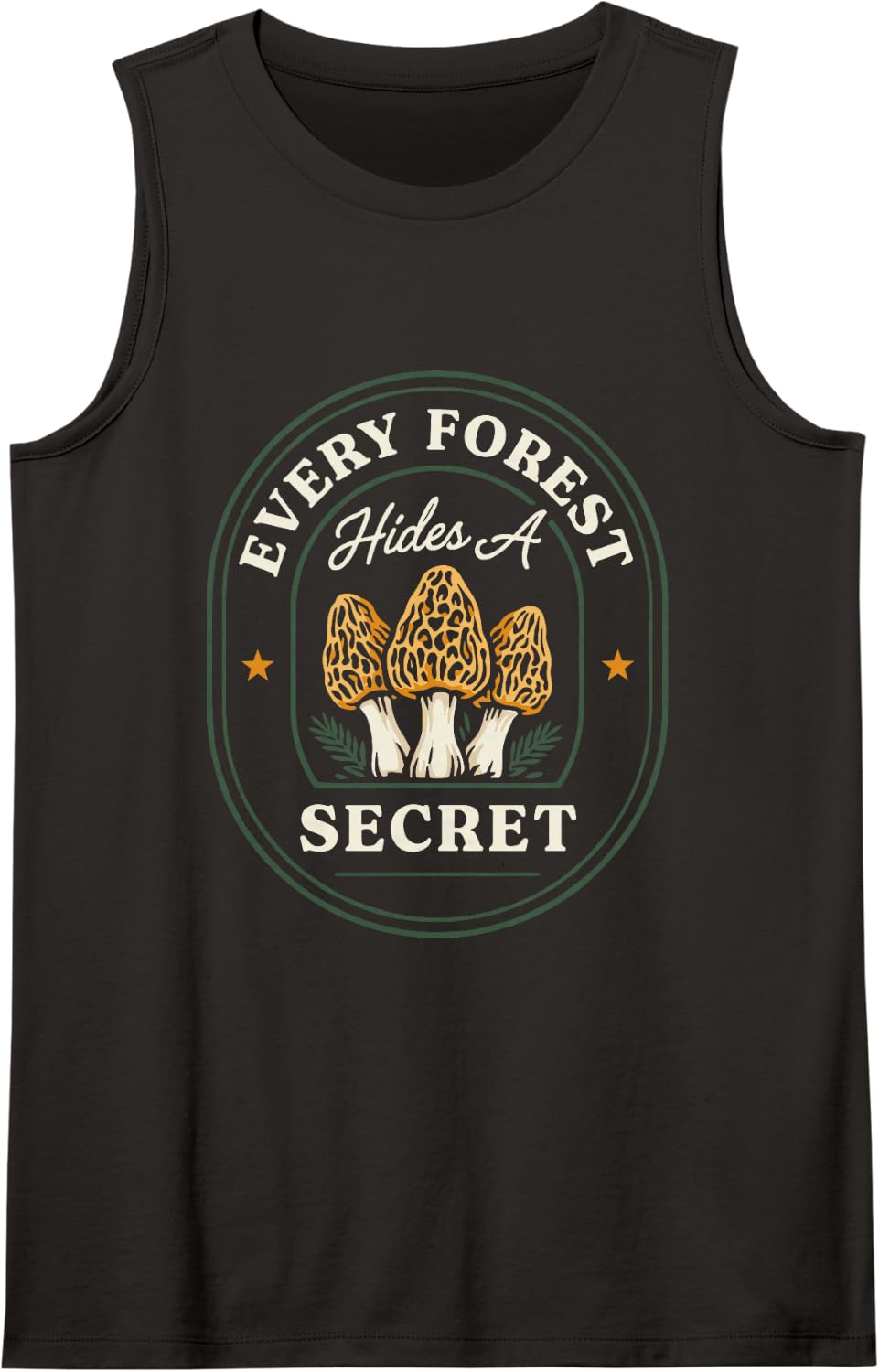 Mycologist Mushroom Hunter Funny Morel Foraging Forest Sleeveless Tank Top - Black