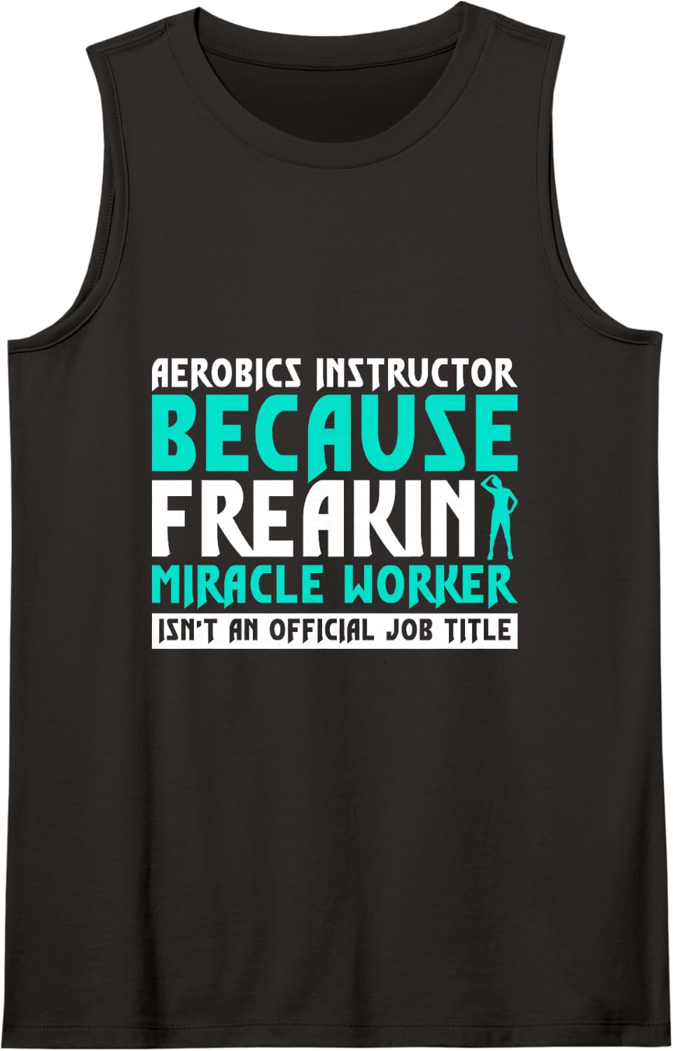 Aerobics Instructor Job Workout Aerobic Gymnastics Sleeveless Tank Top - Black