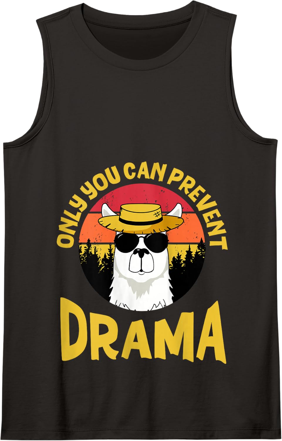Llama Camping Only You Can Prevent Drama Gifts Men Women Tank Top - Black