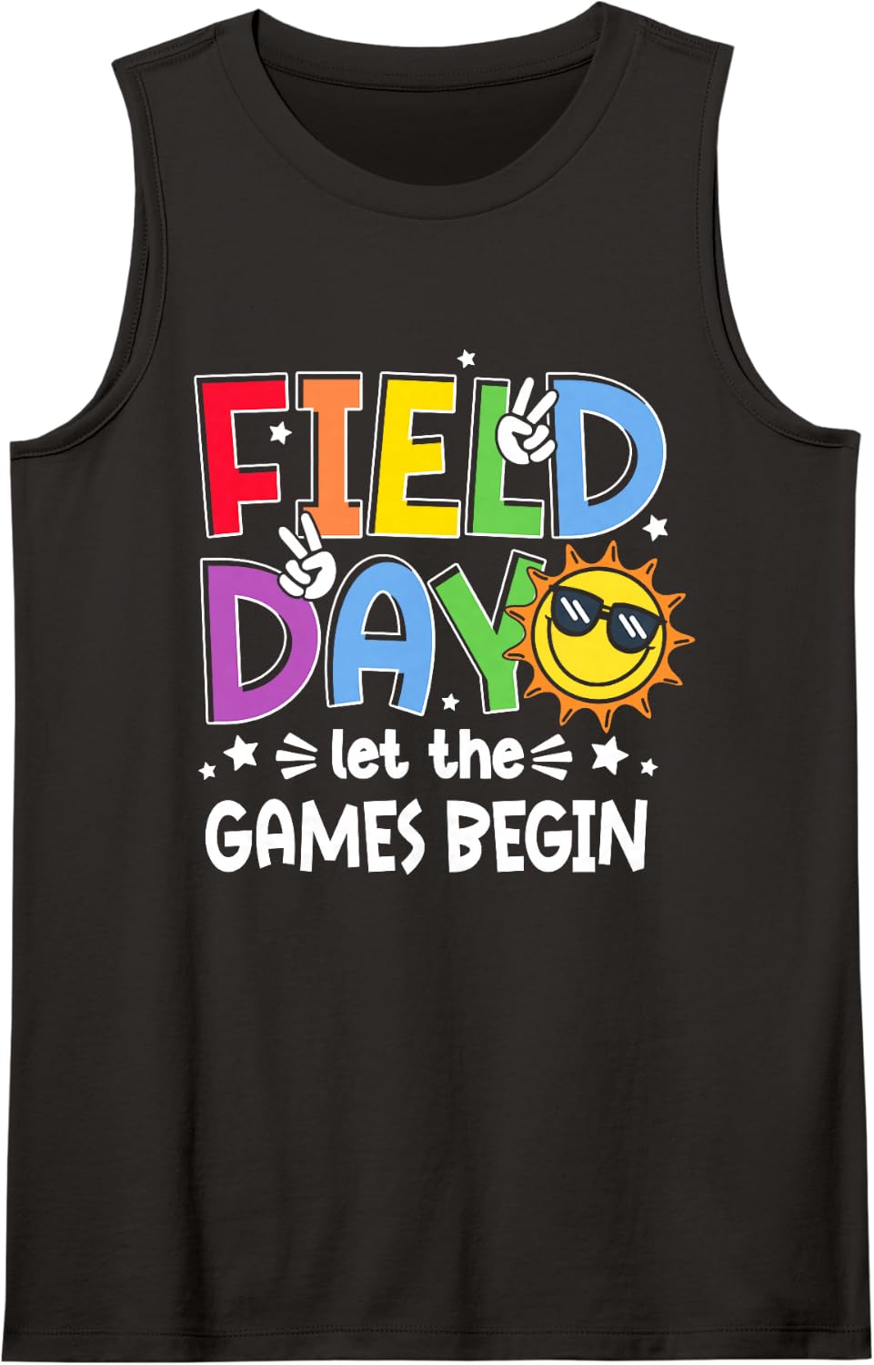 Let The Games Begin Field Day School Teachers Boys Girls Kid Sleeveless Tank Top - Black