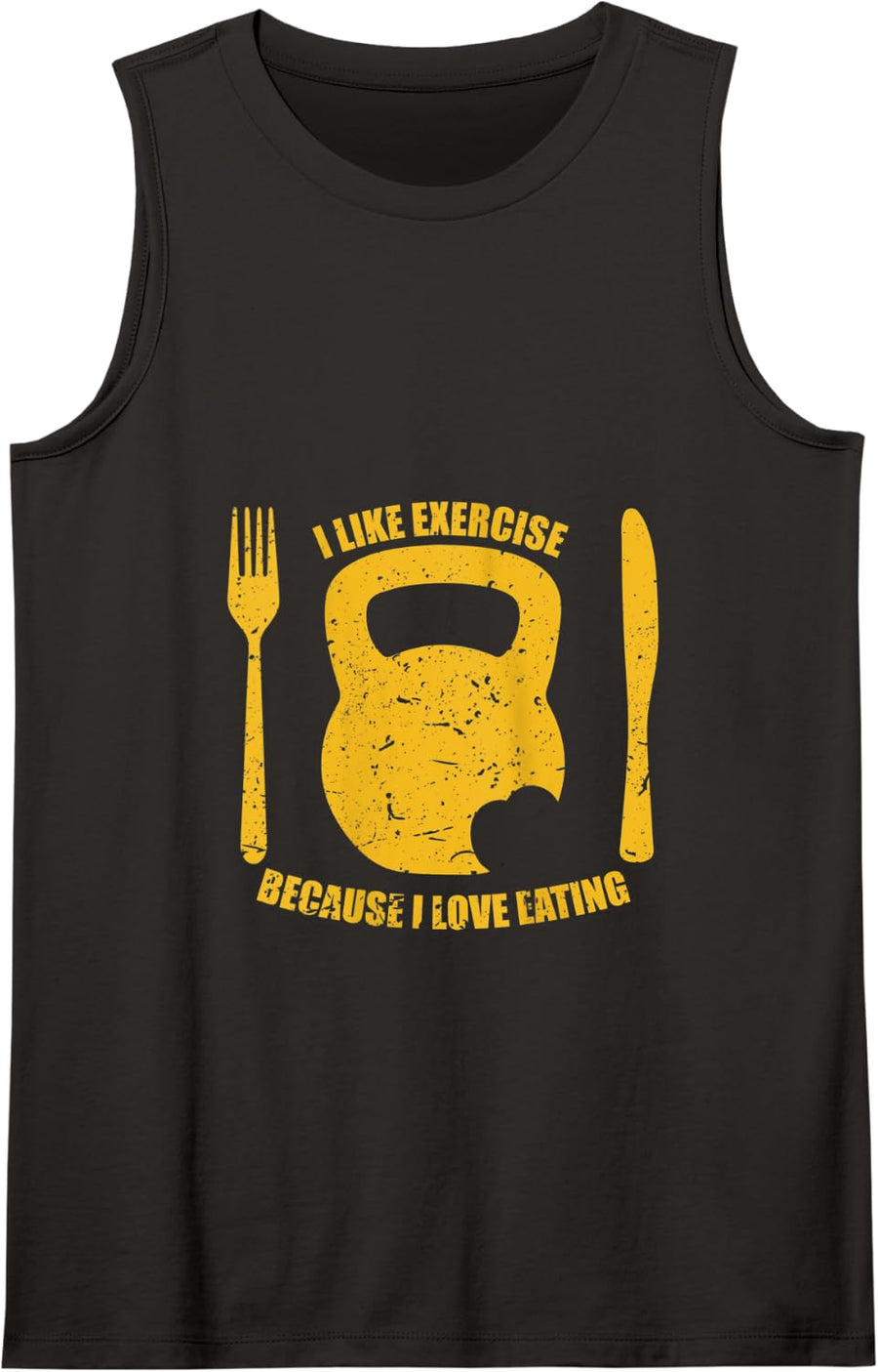 I Like Exercise Because I Love Eating Workout Funny Gym Tee Tank Top - Black