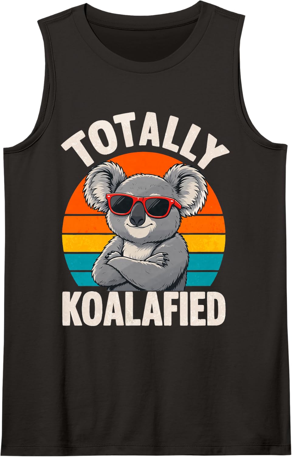 Funny Koala Pun Sleeveless Tank Top - Black
