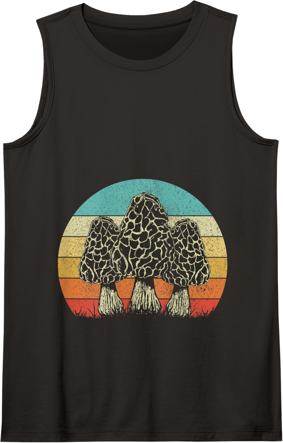 Morel Mushroom Foraging Mushroom Hunter Hunting Vintage Tank Top - Black