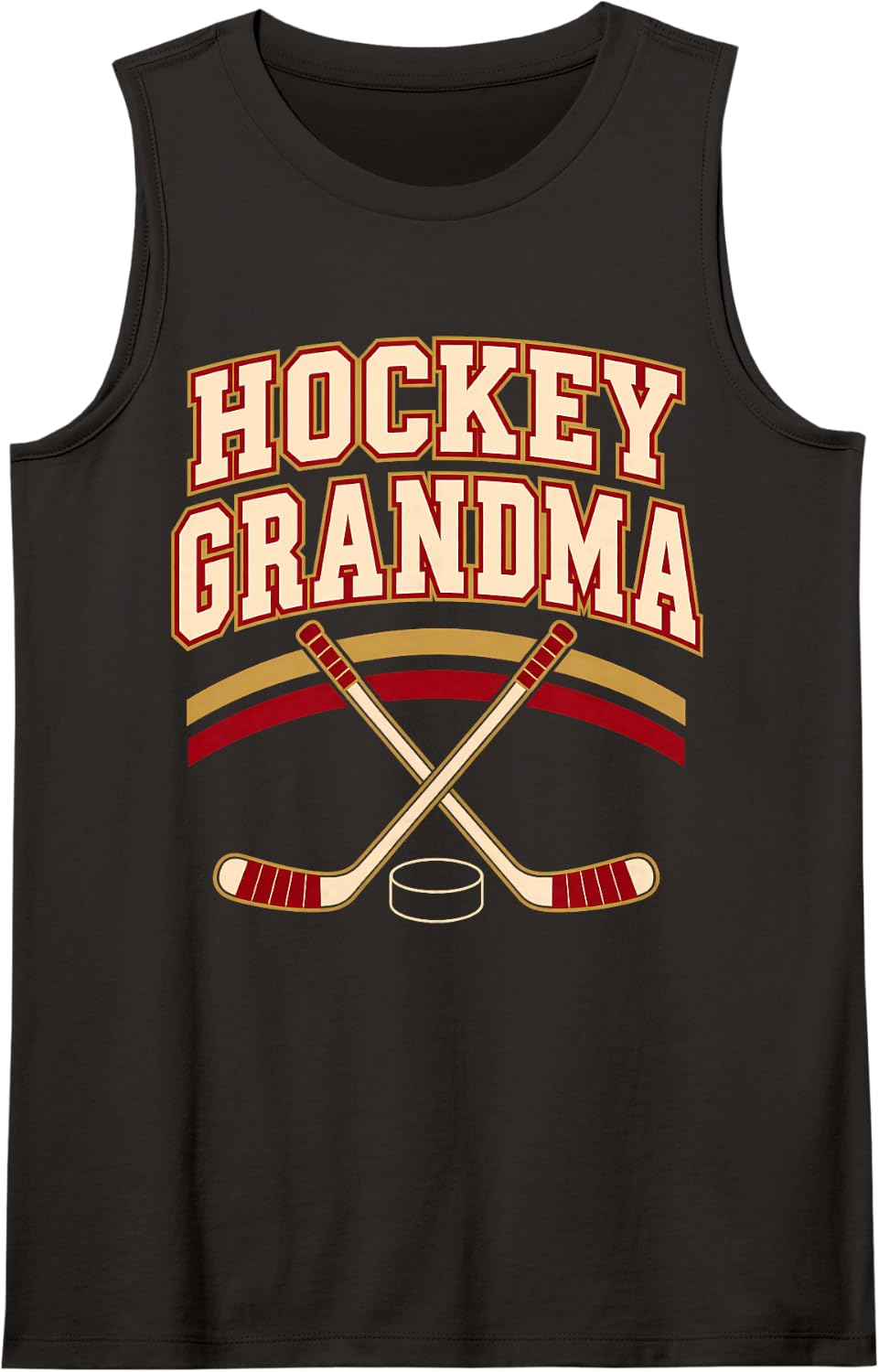 Hockey Grandma Sticks Sleeveless Tank Top - Black