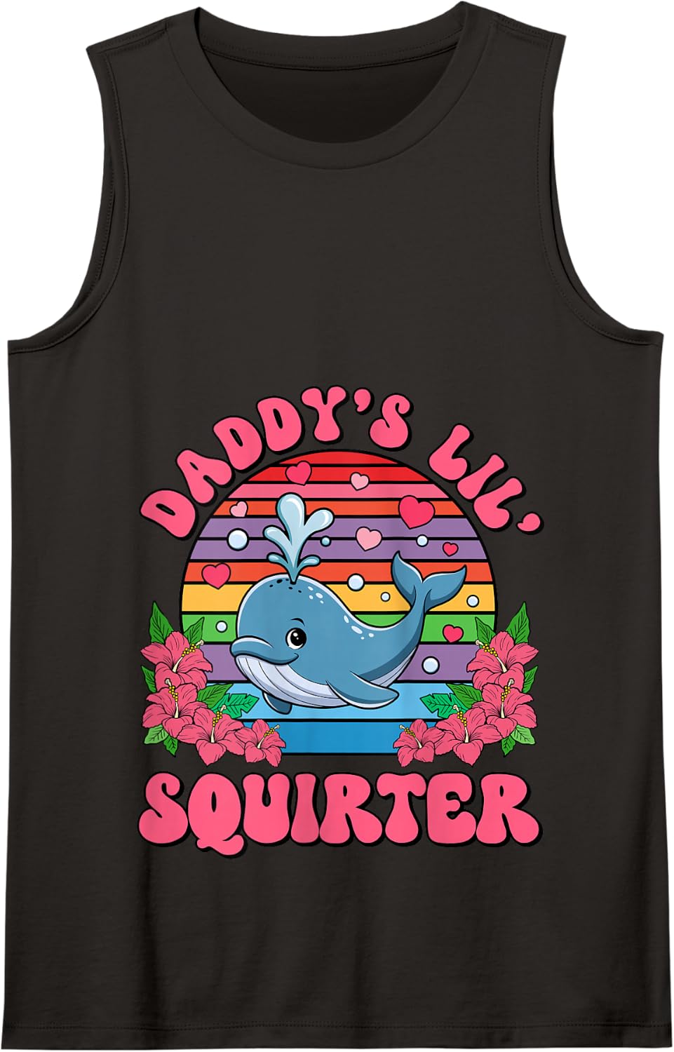 Inappropriate Funny Daddy's Lil Squirter Embarrassing Women Tank Top - Black