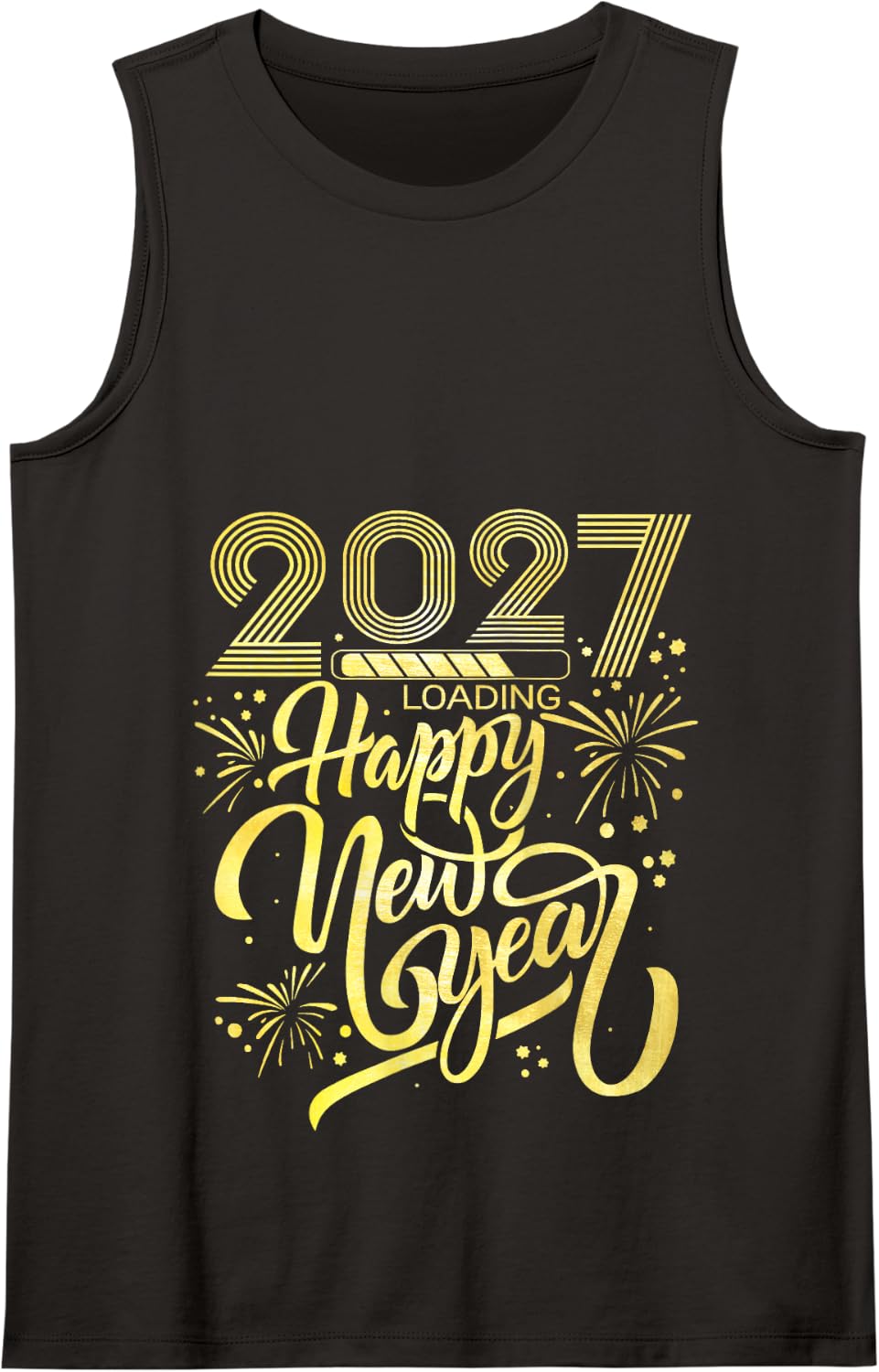 Happy New Year 2027 Loading Fireworks New Years Eve Party Tank Top - Black