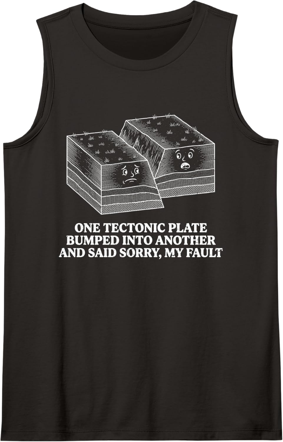 Seismologist Or Geologist Tectonic Plate Boundaries Funny Sleeveless Tank Top - Black