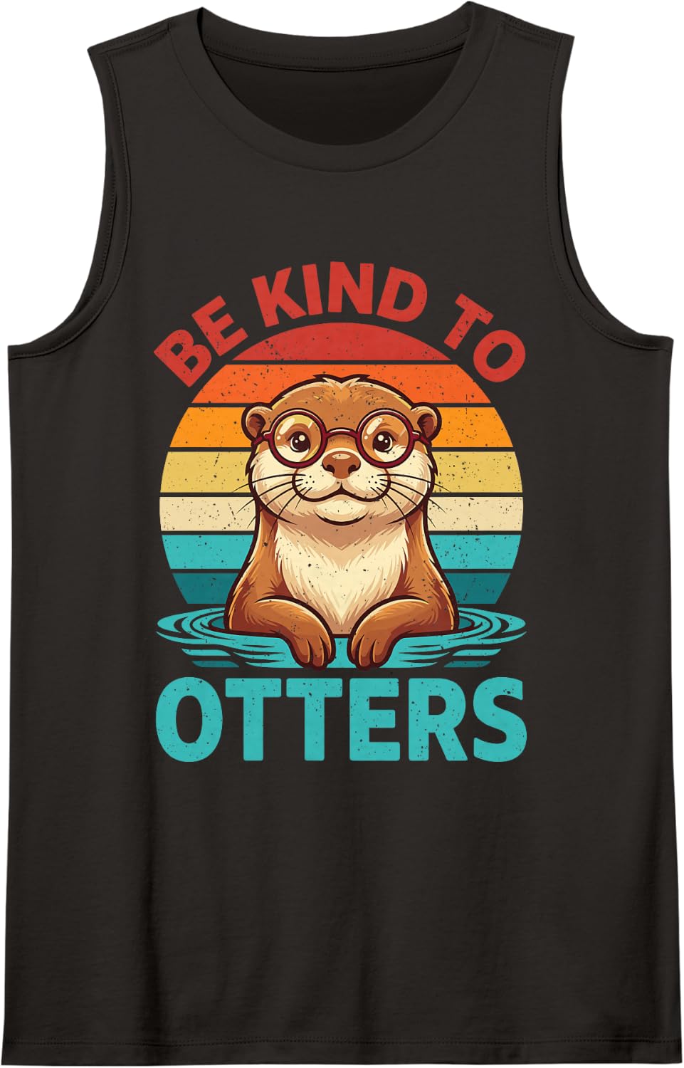 Be Kind to Otters Funny Otter Sea Wildlife Zoo Meme Tee Tank Top - Black