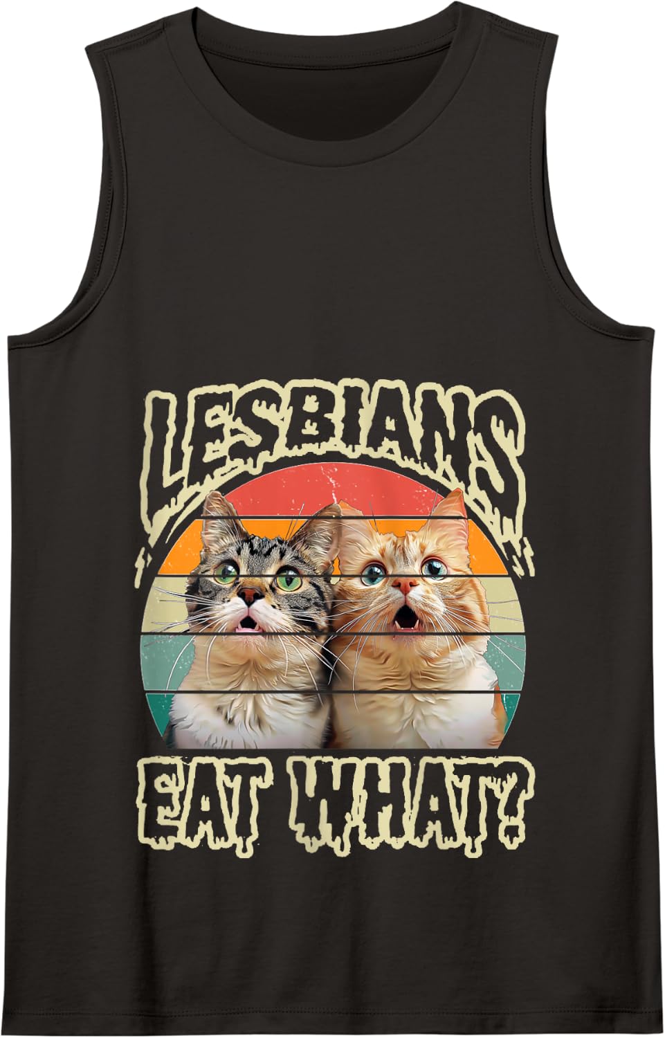 Lesbians Eat What Funny Cat Humor LGBTQ Pride Flag Womens Tank Top - Black