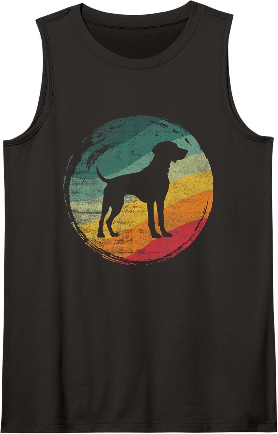 Weimaraner Dog Retro Vintage Design Sleeveless Tank Top - Black