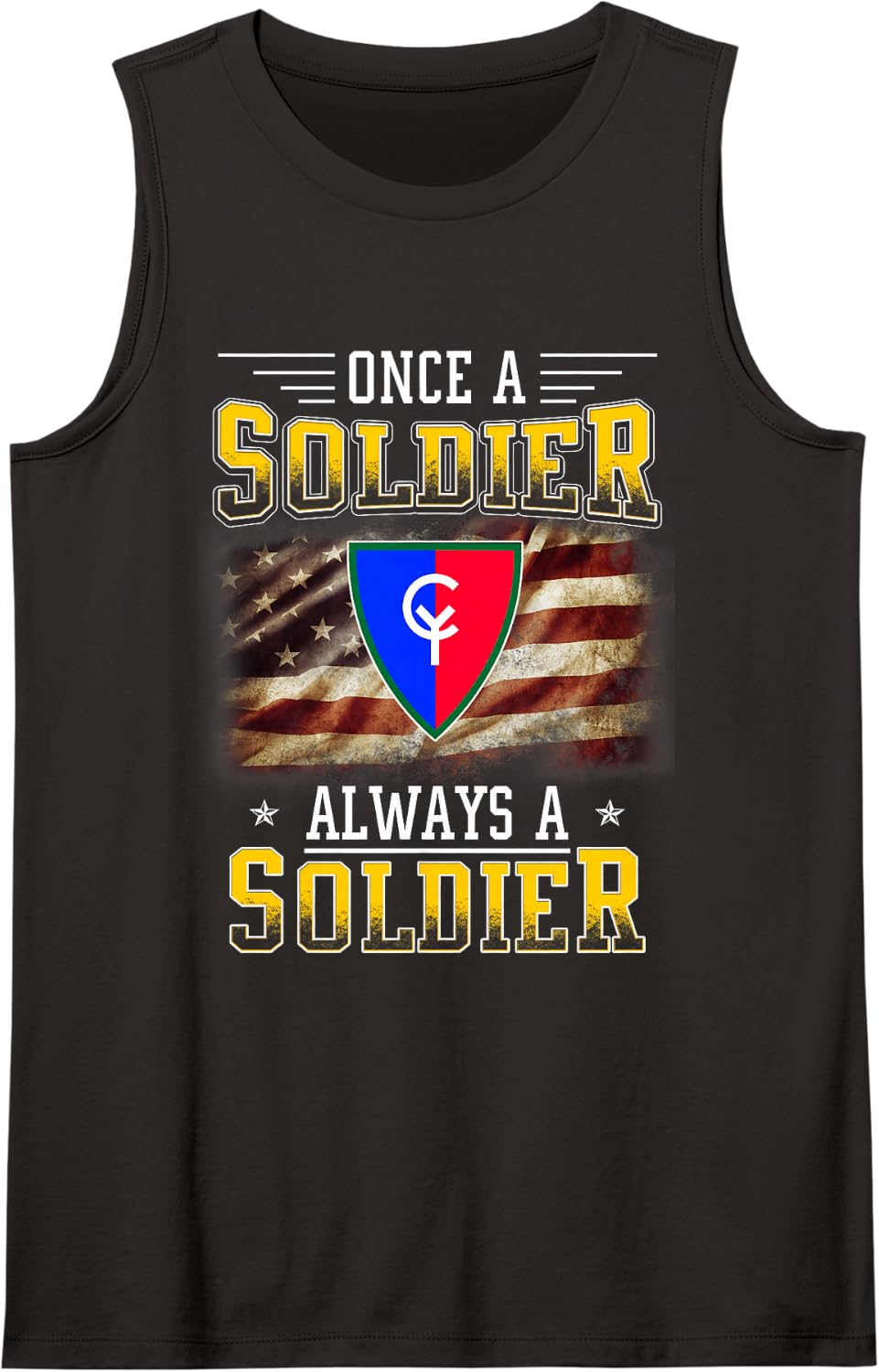 38th Infantry Division Veteran Always a Soldier Christmas Sleeveless Tank Top - Black