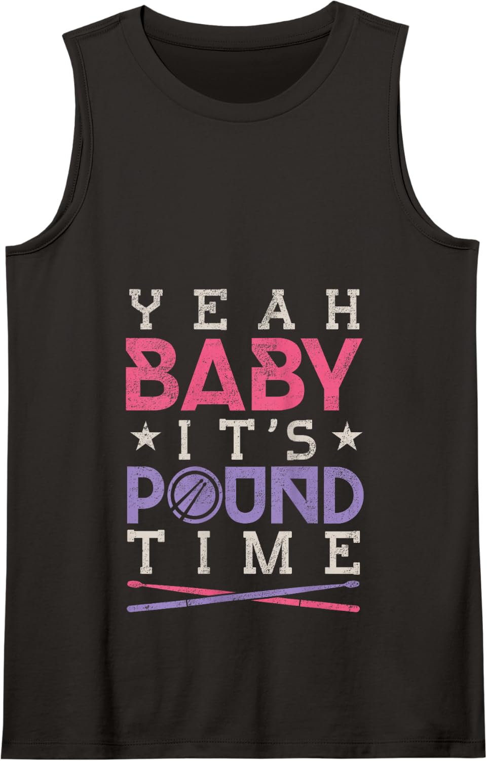 Drum Stick Workout Shirt Pounding Class Time For Pound Funny Tank Top - Black